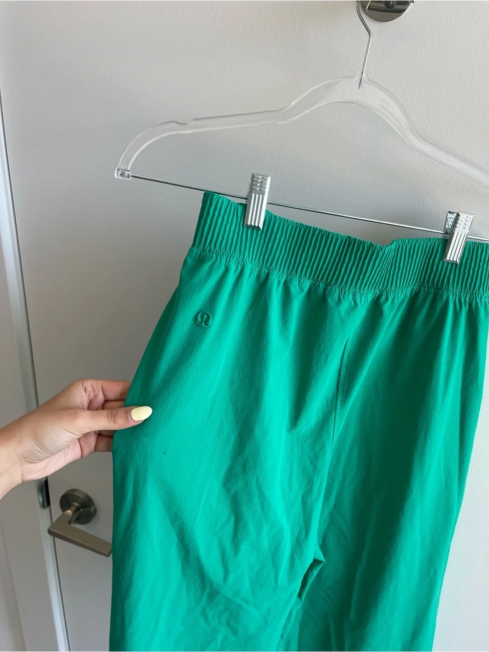 Lululemon Wide Leg Stretch Woven Green Pants High Rise